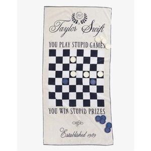New Taylor Swift Cruel Summer Beach Towel Checkers Game Play Stupid Games